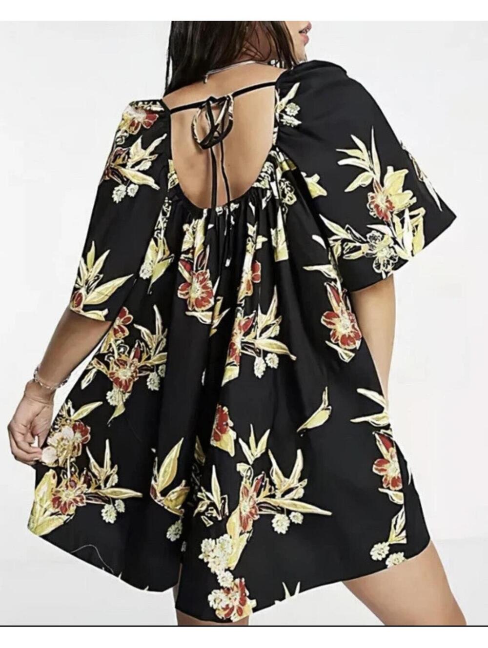 NWOT Free People Jodie Floral Print Tunic Mini Dress size M - Picture 3 of 8